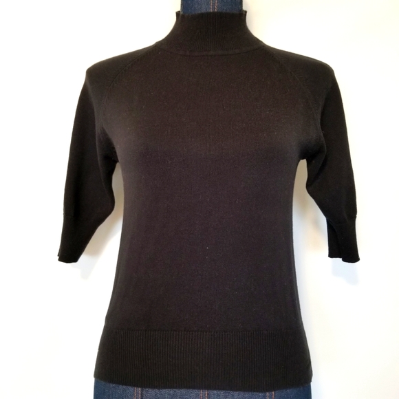 #1188 Preowned Kathie Lee Black Turtleneck S - Picture 1 of 10